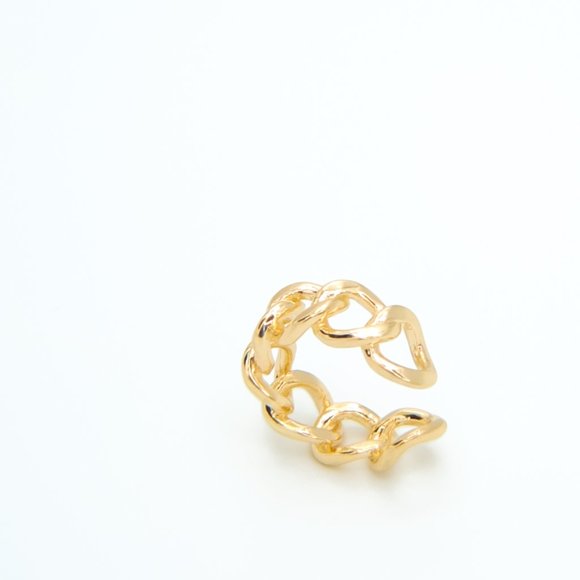 Gold-Plated Resizable High Shine Chain Ring - Picture 7 of 11